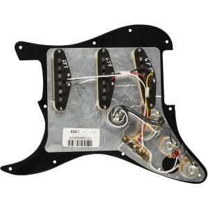 FENDER Pre-Wired Strat Pickguard Tex-Mex SSS Black 11 Hole PG