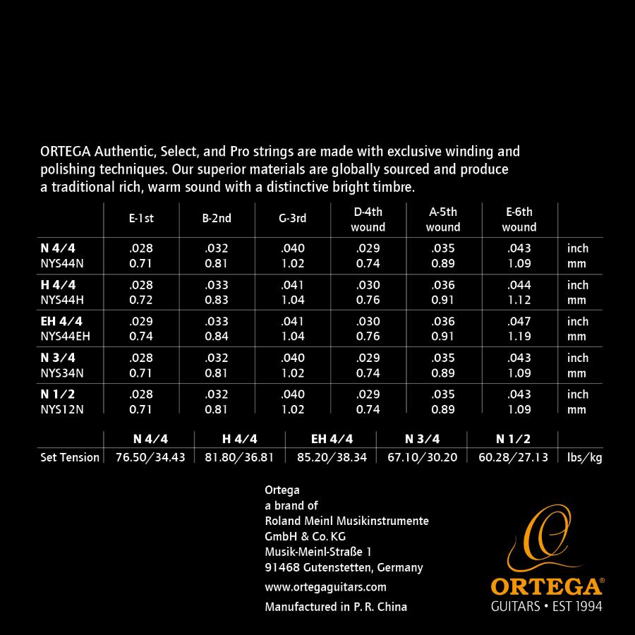 ORTEGA NYS44EH corde chitarra classica