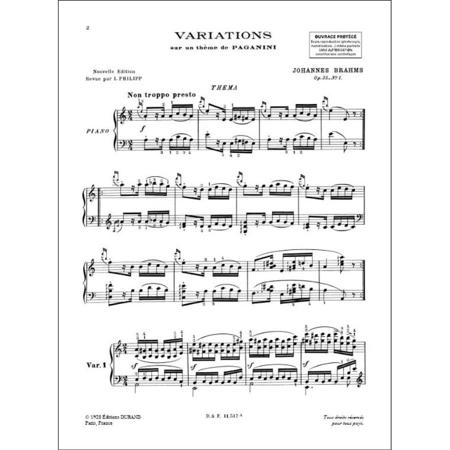 Variations sur un thème de Paganini Opus 35 Libro