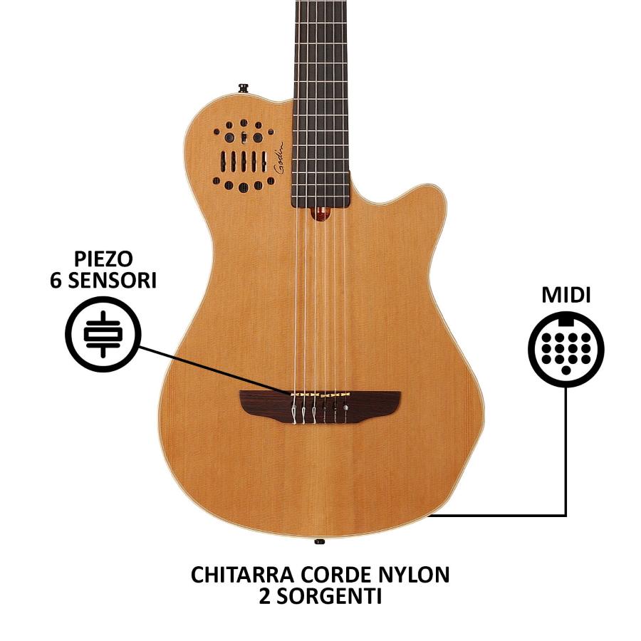 Godin Multiac Grand Concert Synth Access 2 Voice Natural