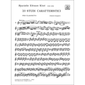 Klose' 20 Studi Caratteristici Per Clarinetto (Giampieri)