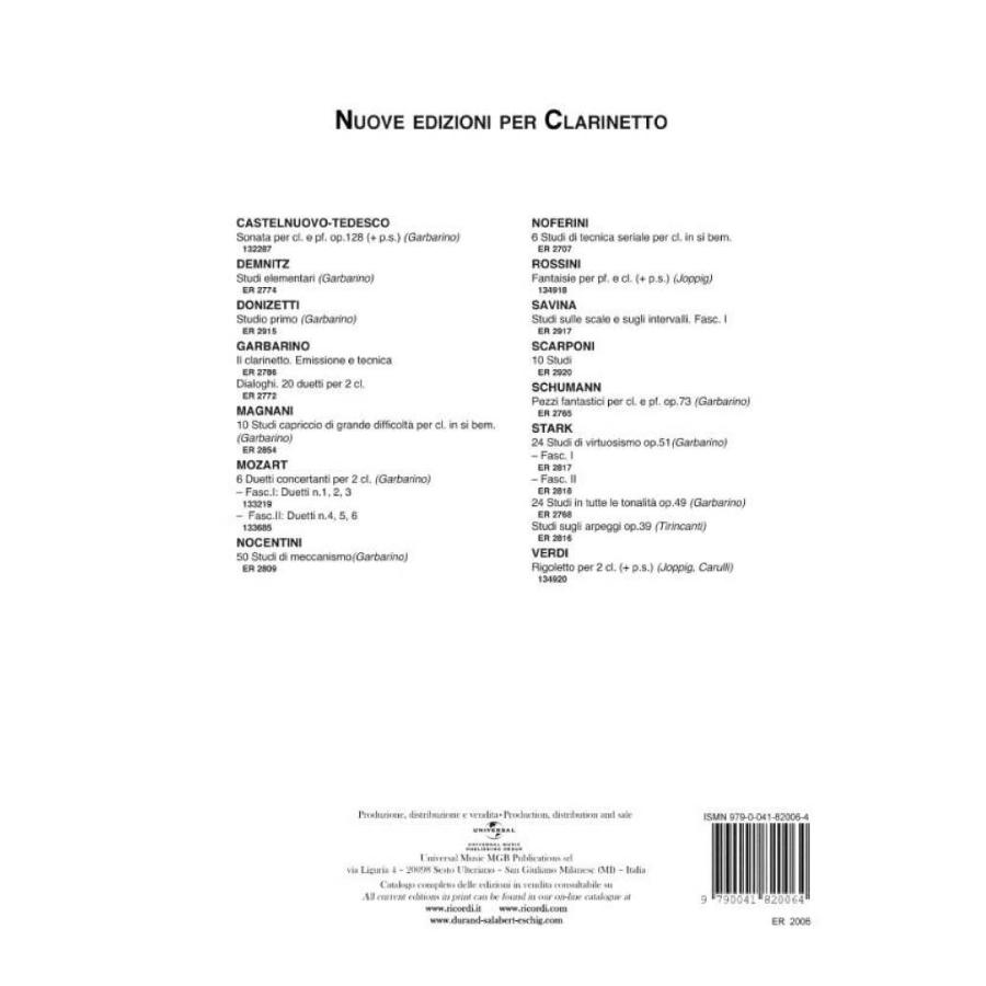 Klose' 20 Studi Caratteristici Per Clarinetto (Giampieri)