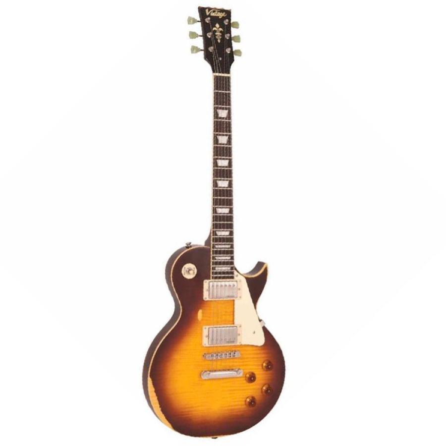 VINTAGE Chitarra Elettrica V100 Icon Distressed Tobacco