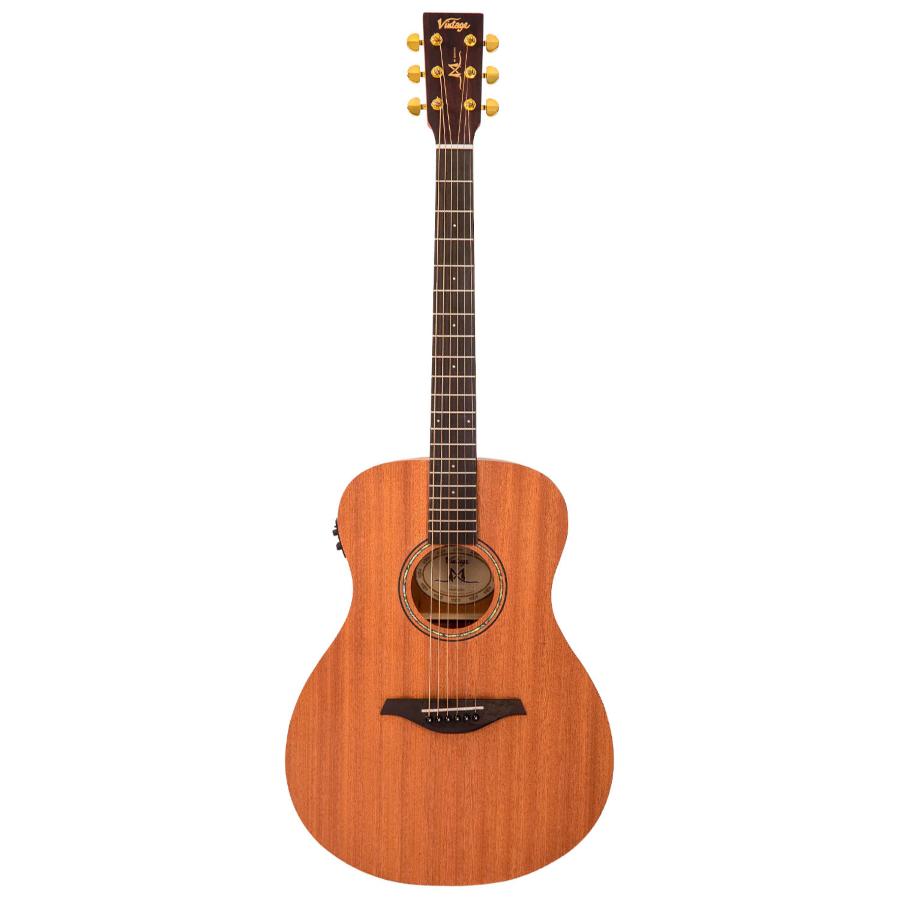 VINTAGE Chitarra Acustica Elettrificata VE300 Folk Satinato