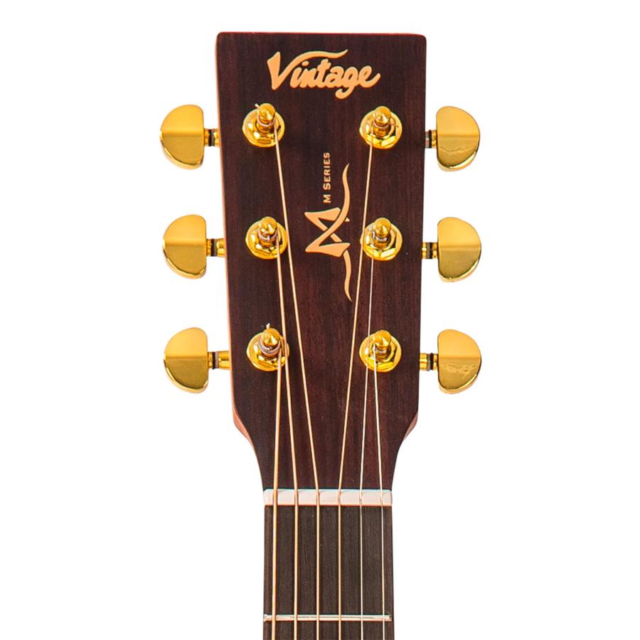 VINTAGE Chitarra Acustica Elettrificata VE300 Folk Satinato