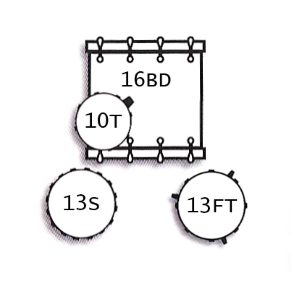 TAMBURO OPERA 416ZS Batteria serie OPERA 4 pezzi