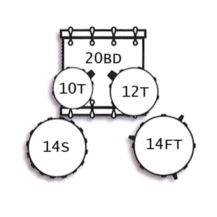 TAMBURO OPERA 520ZS Batteria serie OPERA 5 pezzi