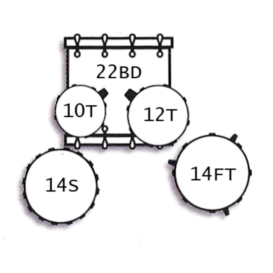 TAMBURO T5S22GRSK Batteria serie T5 5 pezzi