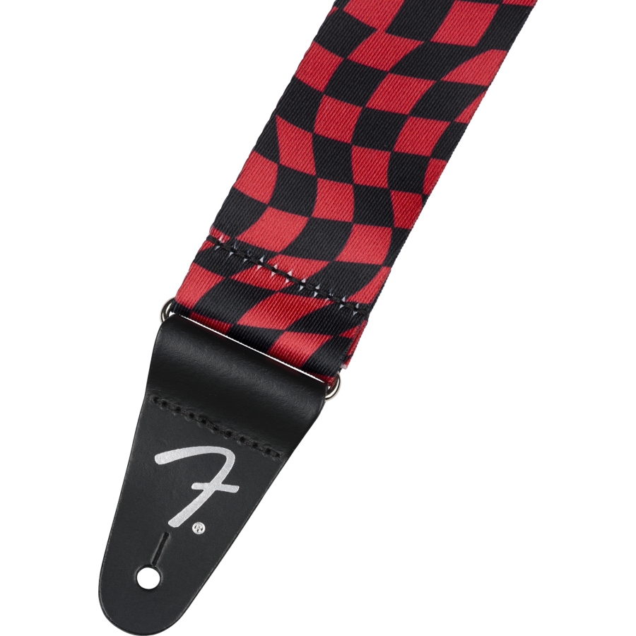 FENDER Wavy Checkerboard Polyester Strap Red