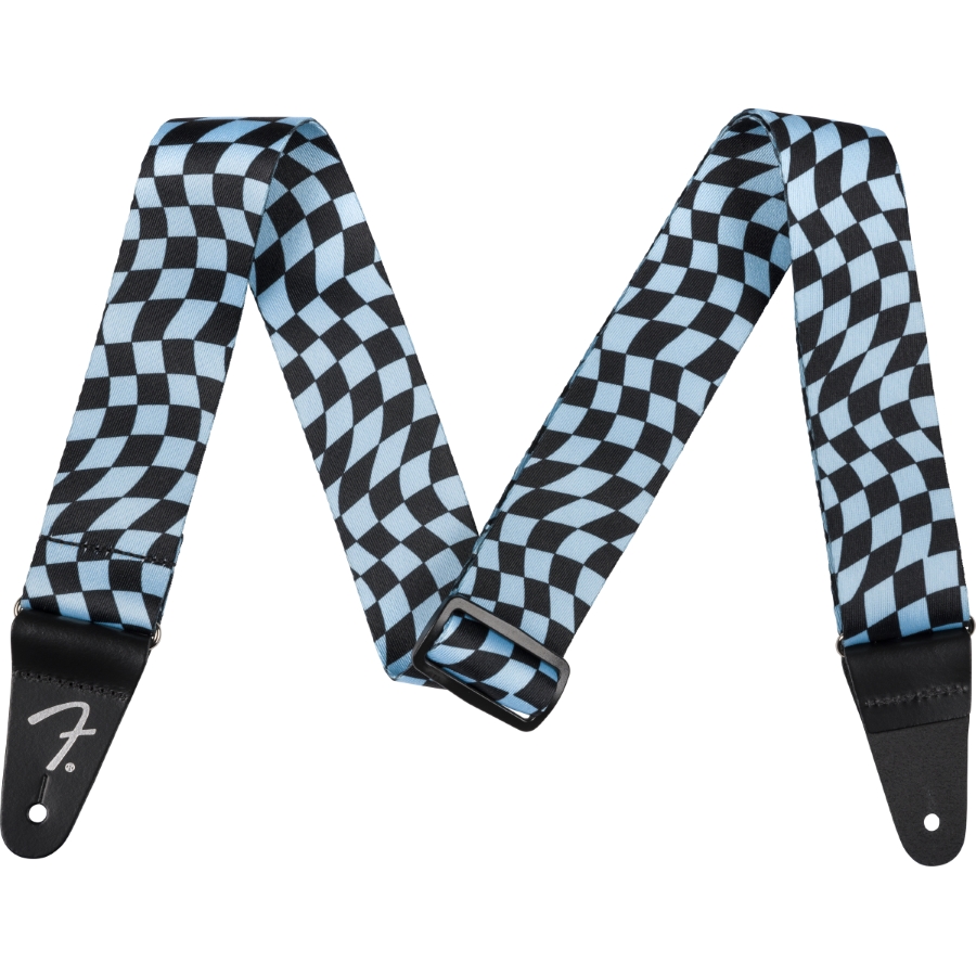 FENDER Wavy Checkerboard Polyester Strap blue