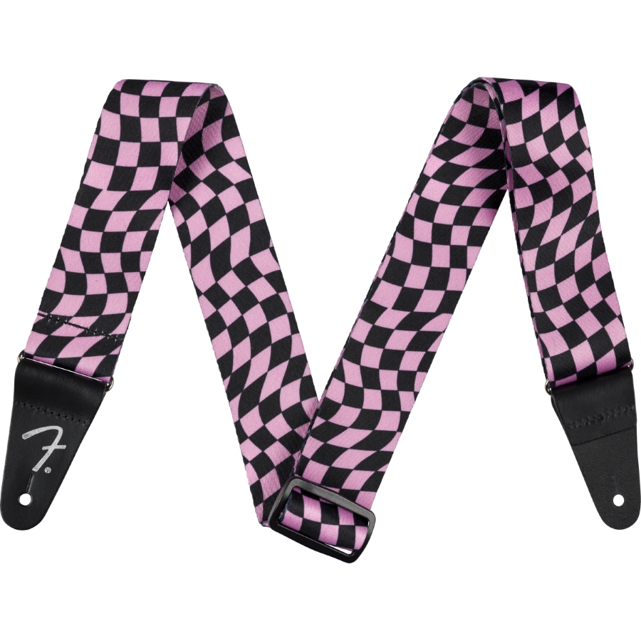 FENDER Wavy Checkerboard Polyester Strap pink