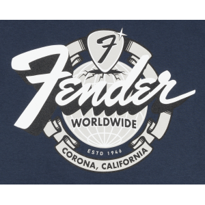 FENDER Maglietta World Wide Blu Navy Vintage M
