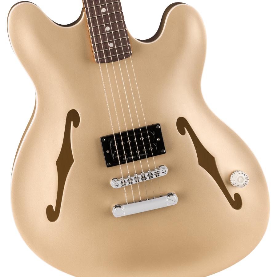 Fender Tom DeLonge Starcaster Chrome Hardware Satin Shoreline Gold