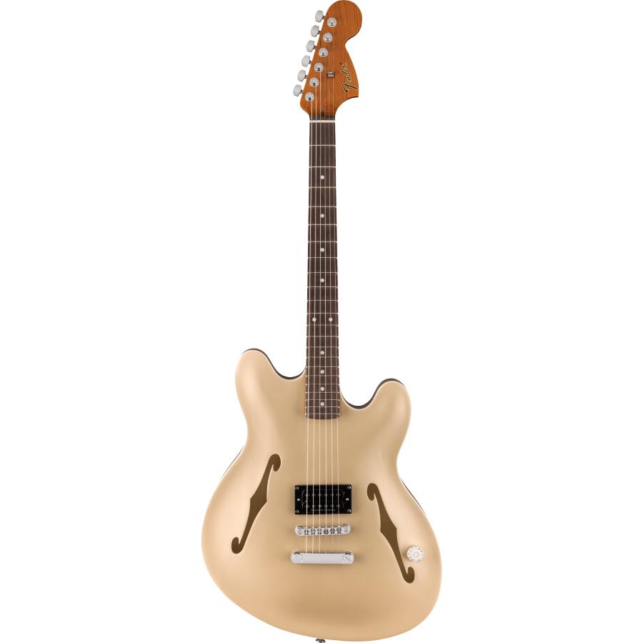 Fender Tom DeLonge Starcaster Chrome Hardware Satin Shoreline Gold