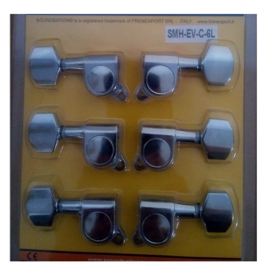 Meccaniche Chitarra Elettrica-Acustica Cromata SMH-EV-C-6L