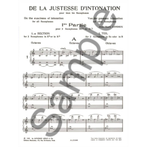 Londeix De La Justesse D'Intonation Pour Tous Les Saxophones