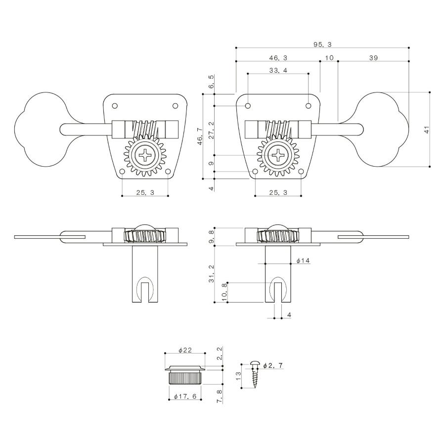 GOTOH FB30 R1B Meccanica Basso 1R Black