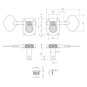 GOTOH GB10 R1GG Meccanica Basso 1R Gold