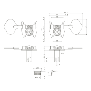GOTOH GB2 L1N Meccanica Basso 1L Nickel