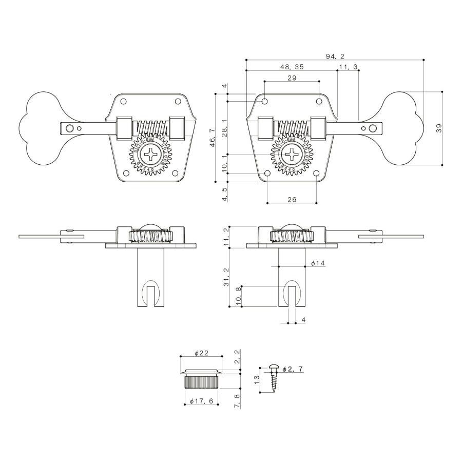 GOTOH GB640 L5N Meccaniche Basso 5L Nickel