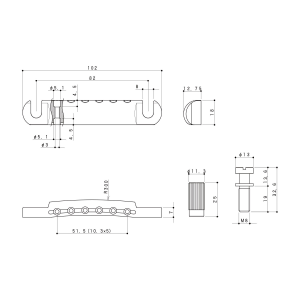 GOTOH GE101Z C Stop Tailpiece 6 Corde Chrome