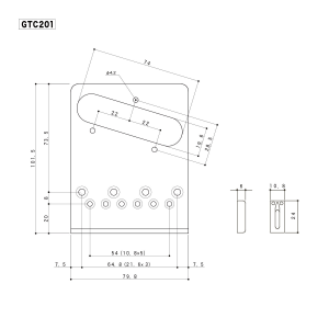 GOTOH GTC201 GG Ponte Fisso Tele Style 6 Corde Gold