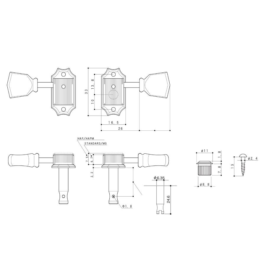 GOTOH SD91 05M RN Meccaniche Standard 6R Lefty Nickel
