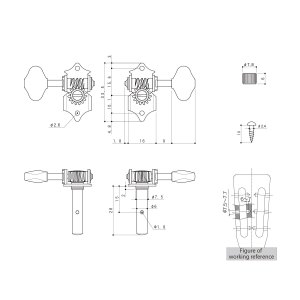 GOTOH SEP780 06M LRGG Meccaniche Standard P-Post 3L+3R Gold