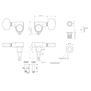 GOTOH SG301MGT 04 LRB Meccaniche Locking 3L+3R Black
