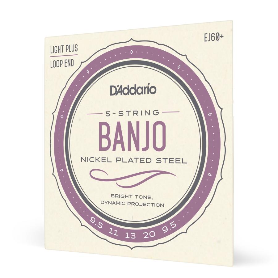 D'Addario EJ60+ 5-String Banjo Nickel Light Plus 9.5-20