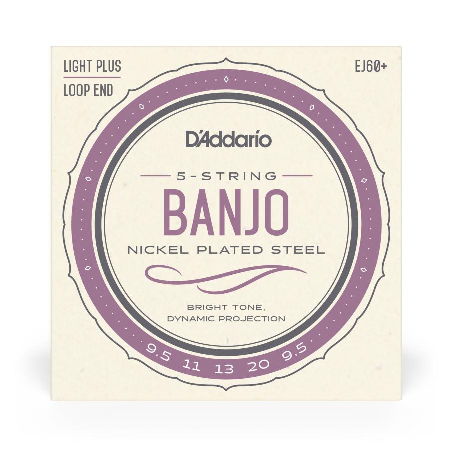 D'Addario EJ60+ 5-String Banjo Nickel Light Plus 9.5-20