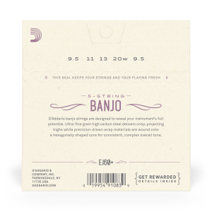 D'Addario EJ60+ 5-String Banjo Nickel Light Plus 9.5-20