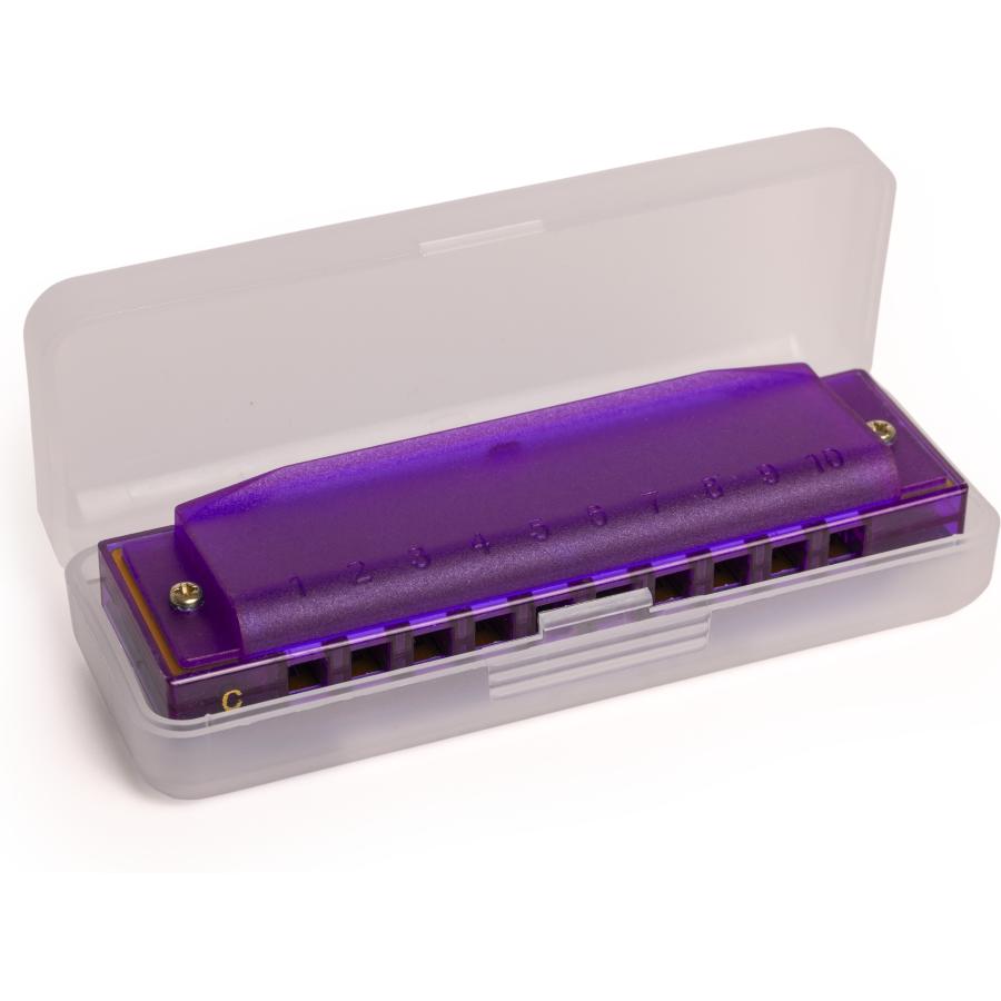 HOHNER TRANSLUCENT HARP PURPLE HARDCASE armonica