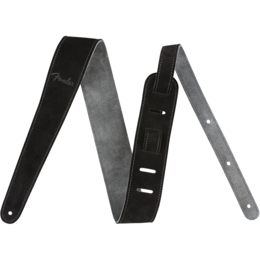 FENDER Reversible Suede Strap Black/Grey 2"