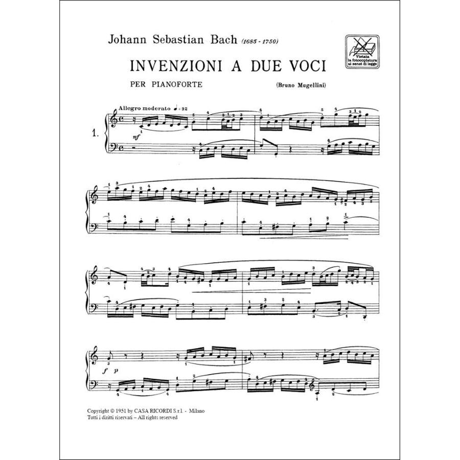 Johann Sebastian Bach Invenzioni A 2 Voci