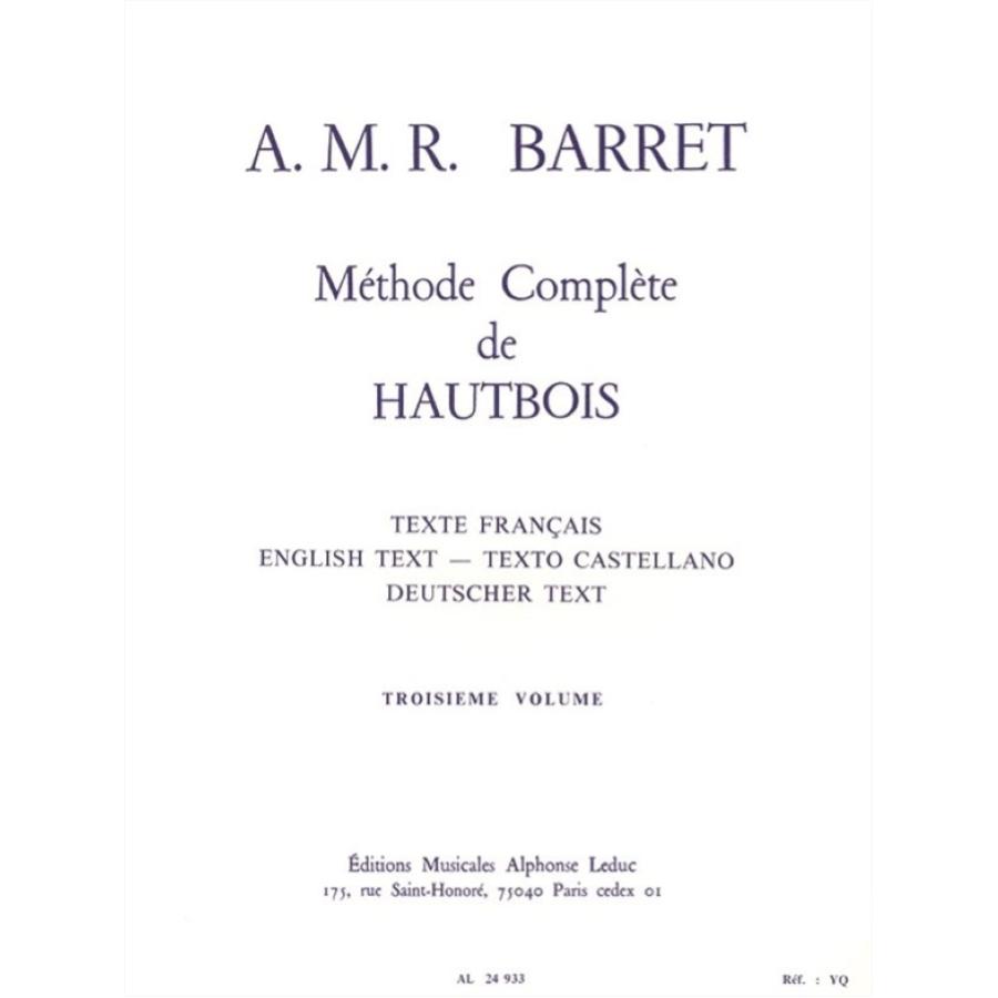 Apollon-Marie-Rose Barret Méthode Complète De Hautbois (Volume 3)