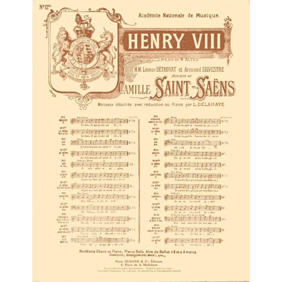 Henry VIII no12Bis Riduzione per canto e pianoforte