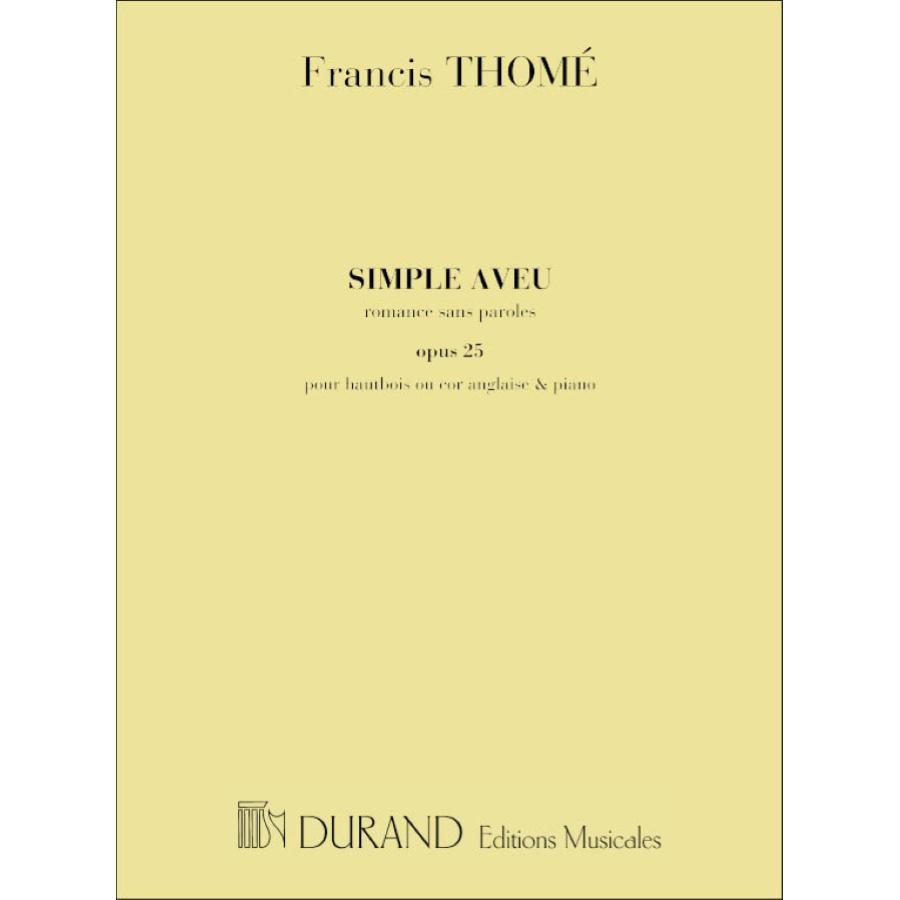 Francis Thomé Simple Aveu Htb-Piano