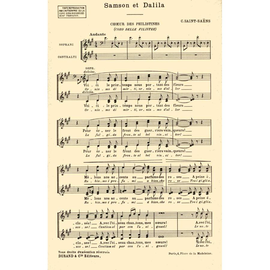 Camille Saint-Saëns Cœur Des Philistines Extrait De Samson Et Dalila Français - Italien