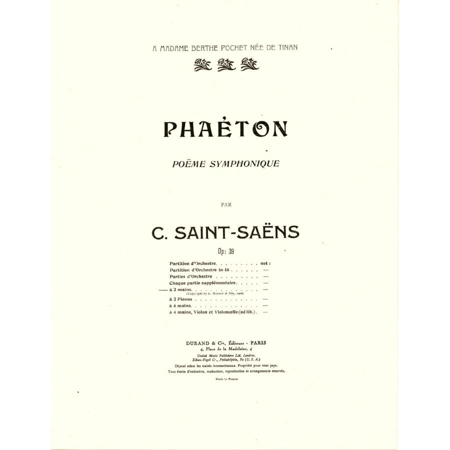 Phaeton Poeme Symphonique opus 39 Libro