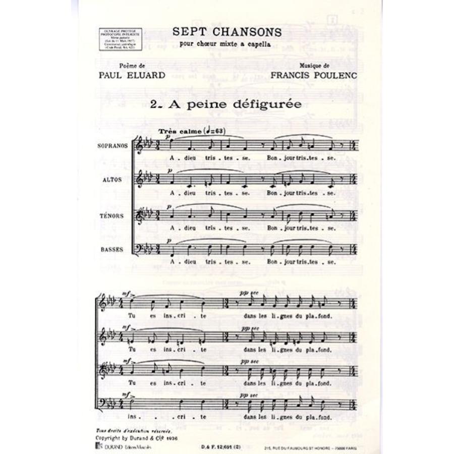 Francis Poulenc À Peine Défigurée Extrait N. 2 De « Sept Chansons »