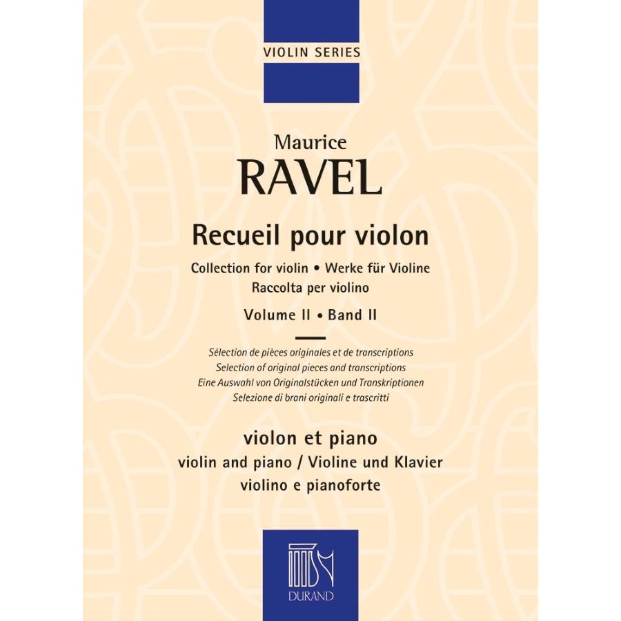 Maurice Ravel Recueil Pour Violon 2 Sélection De Pièces Originales Et De Transcriptions