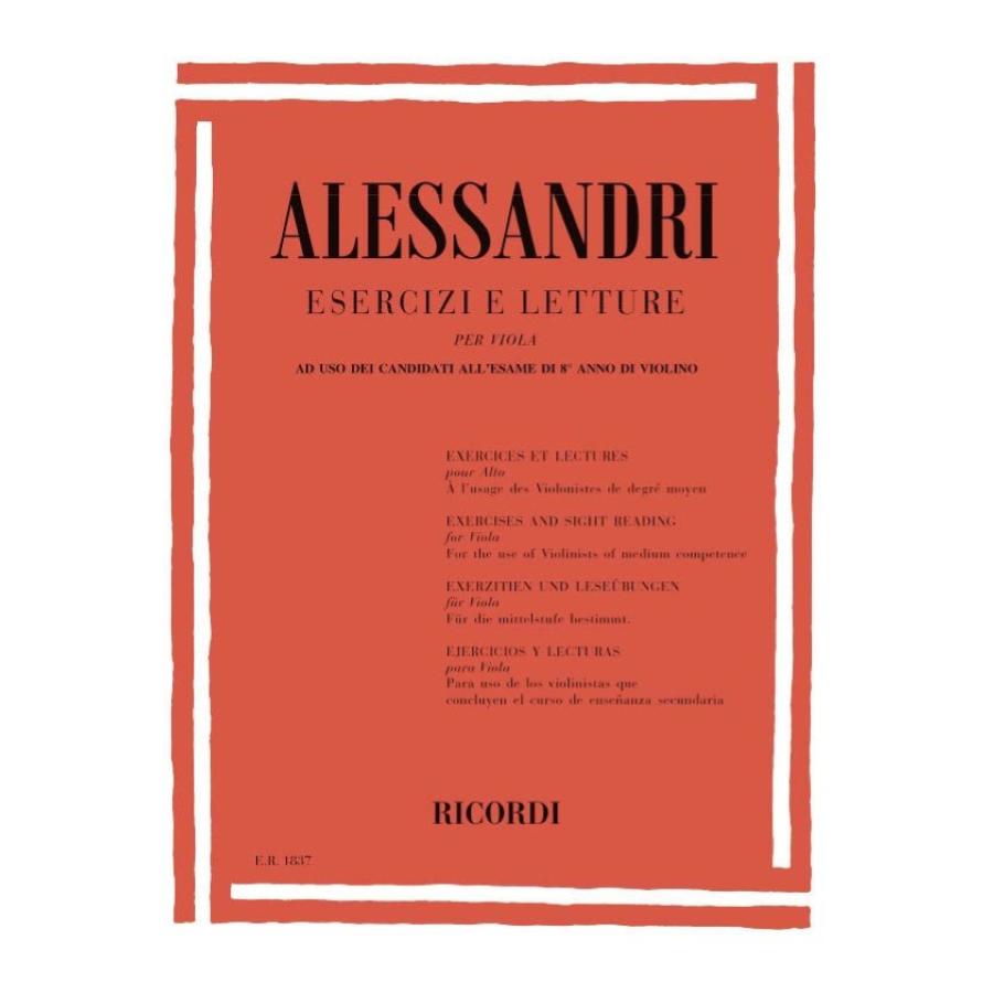 G. Alessandri Esercizi E Letture Per Viola, Ad Uso Dei Candidati All'Esame Di 8Ç Anno