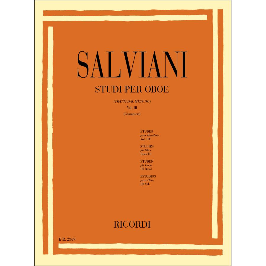 Salviani Studi Per Oboe (Tratti Dal Metodo) Vol. 3