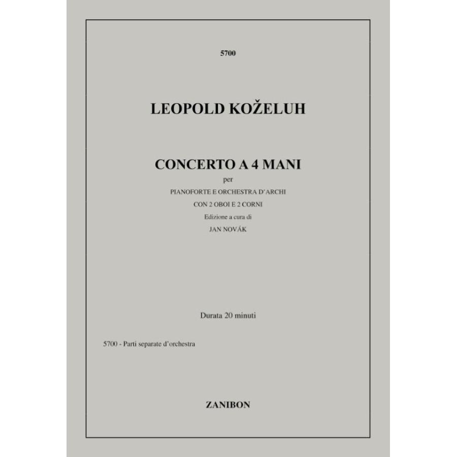 Leopold Kozeluch Concerto A Quattro Mani Per Pianoforte E Orchestra D'Archi