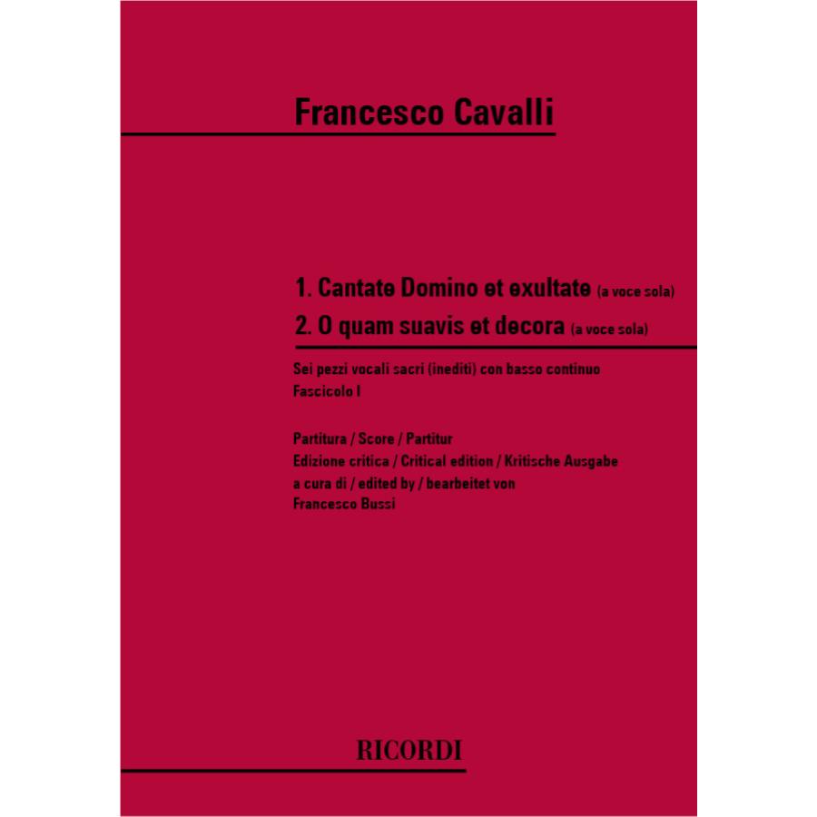 6 Pezzi Vocali Sacri (Inediti) Con Basso Continuo Partitura