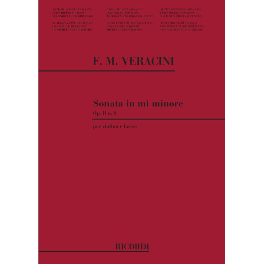 Sonata E Minor Op.2 No.8 Francesco Maria Veracini Violino E Pianoforte Partitura