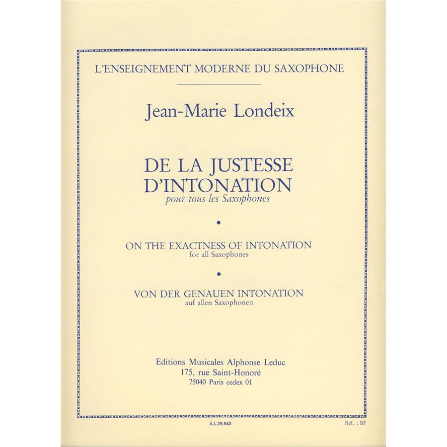 Londeix De La Justesse D'Intonation Pour Tous Les Saxophones