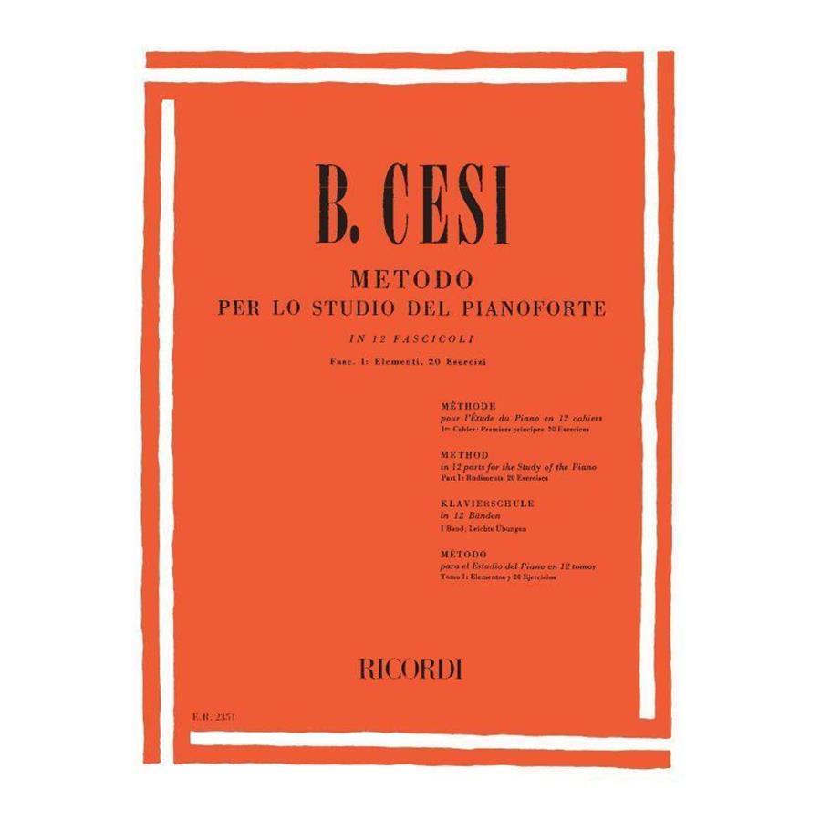 Beniamino Cesi Metodo Per Lo Studio Del Pianoforte - Fasc. I
