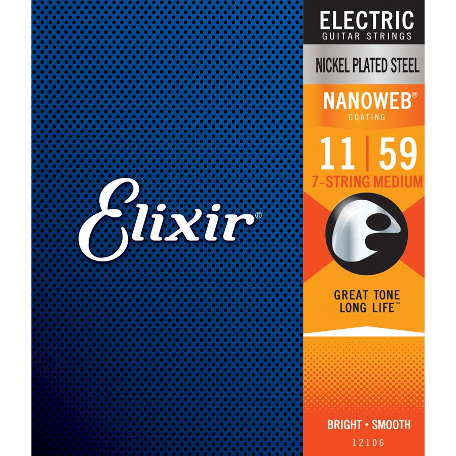 ELIXIR 12106 Nickel Plated Steel NANOWEB 11-59 corde 7